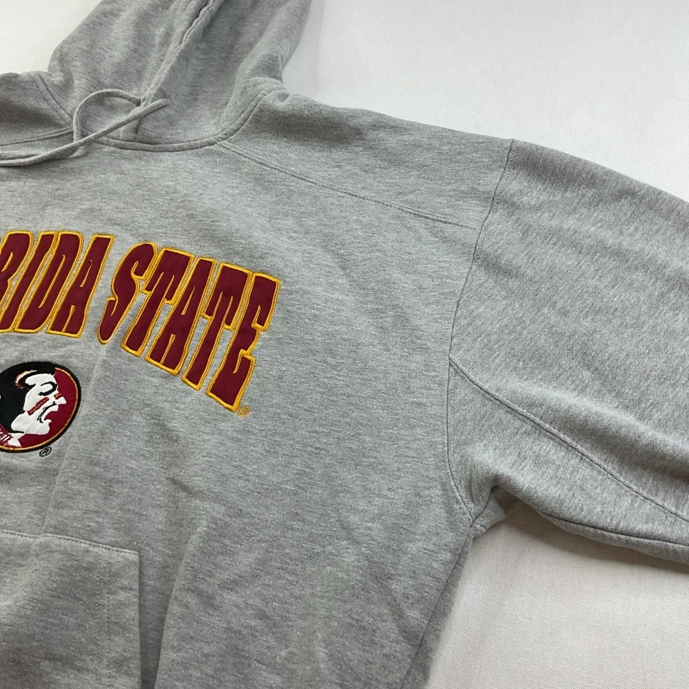 Vintage Adidas Hoodie Men XL Florida State Seminoles Y2K Grey NCAA Center Logo